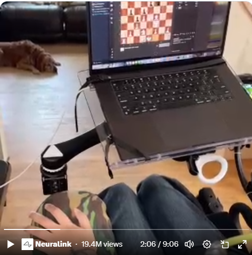 Noland playing chess with Neuralink