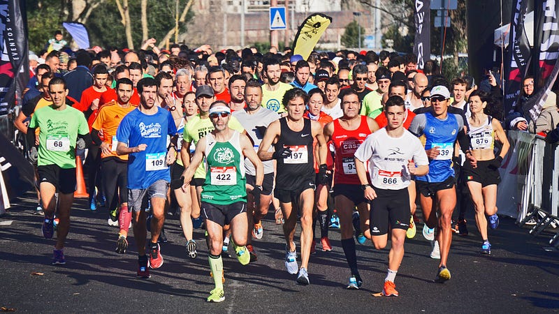 Runner preparing for a 10km race