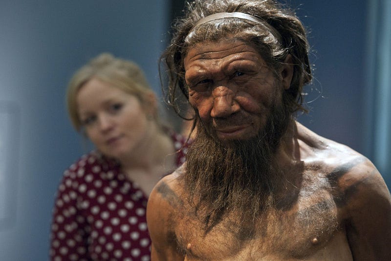 Neanderthal male model from the Natural History Museum