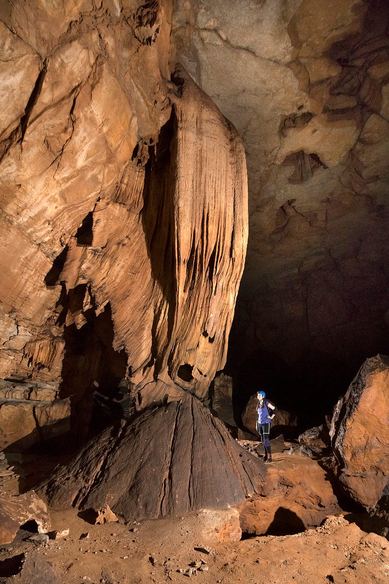 Author in the cave