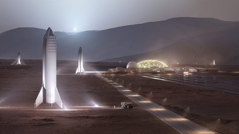 Artistic depiction of Musk's Martian city