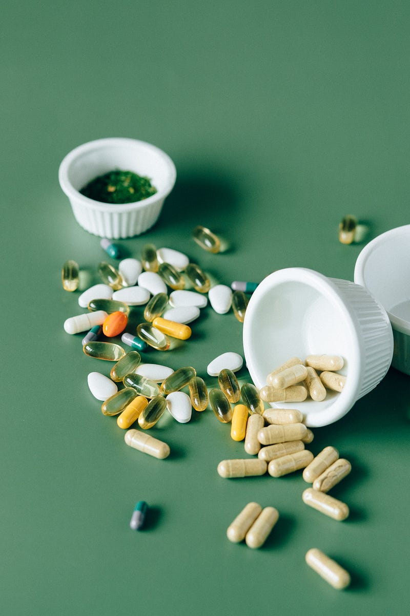 Stock photo representation of vitamins and supplements