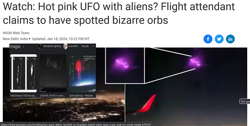 Mysterious pink object captured in UFO sighting