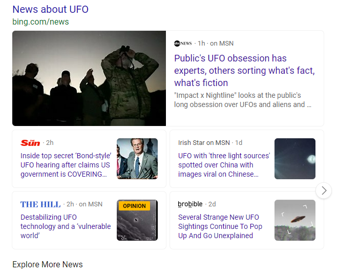 Public interest in UFO sightings