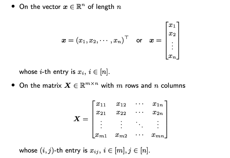 Vector and matrix notation