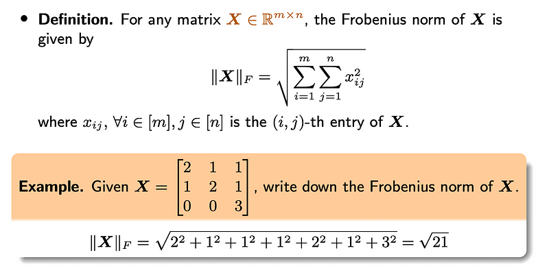 Frobenius norm illustration