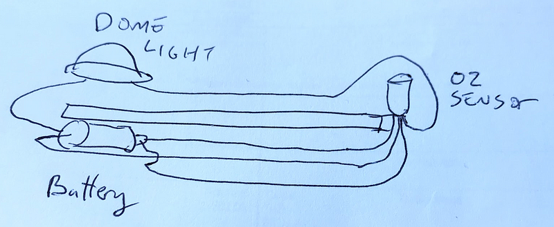 Diagram showing CO2 sensor configuration