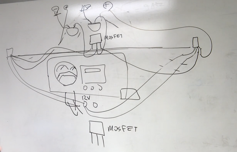 Detailed diagram with MOSFETs for CO2 sensing