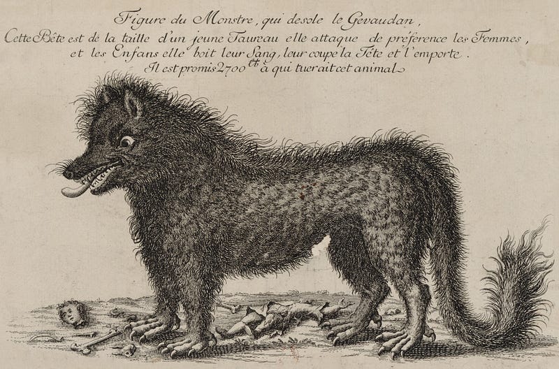 Historical depiction of the hunt for the Beast of Gévaudan