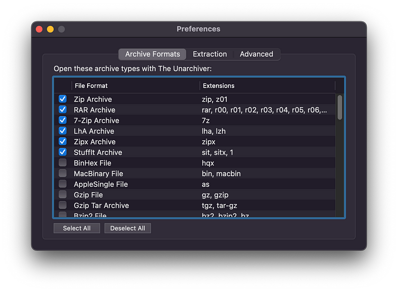 The Unarchiver File Management