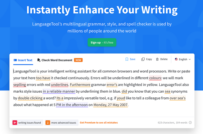 ProWritingAid Dashboard