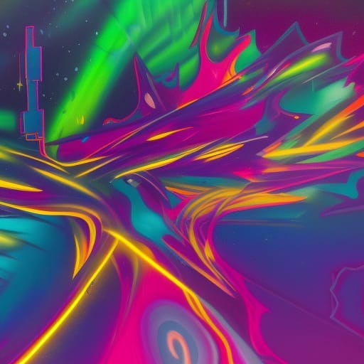 Aurora Borealis and Neon Lights Representing Plasma