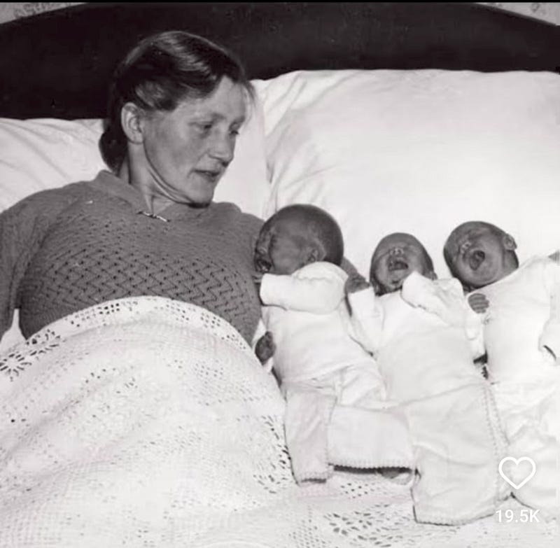 Triplets' early years before separation