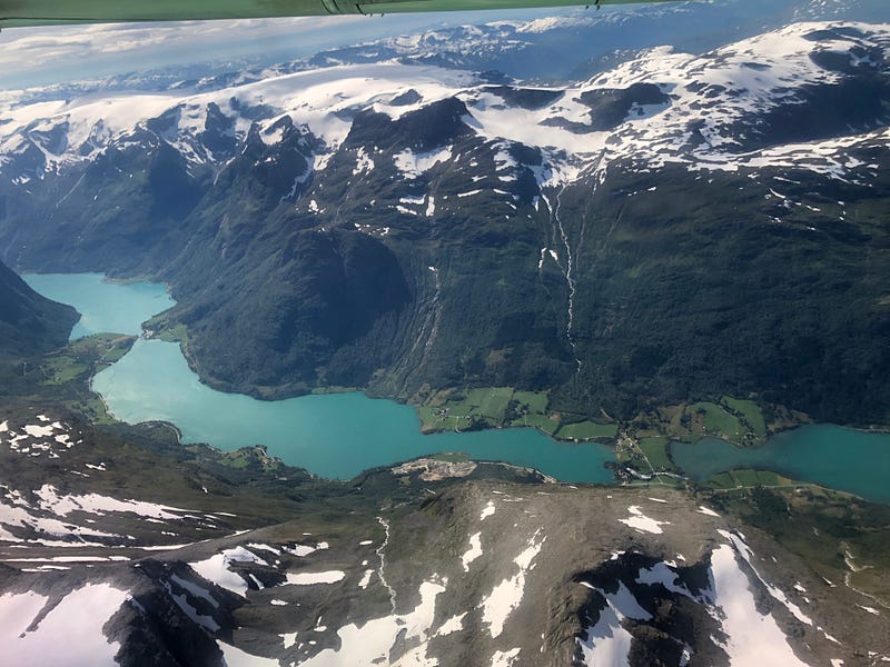 Stunning view from an airplane window