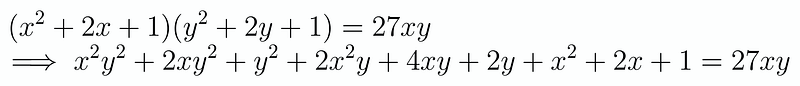 Expanded first equation from the Bulgarian Tournament