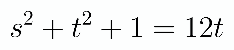 Second equation reformulated with s and t