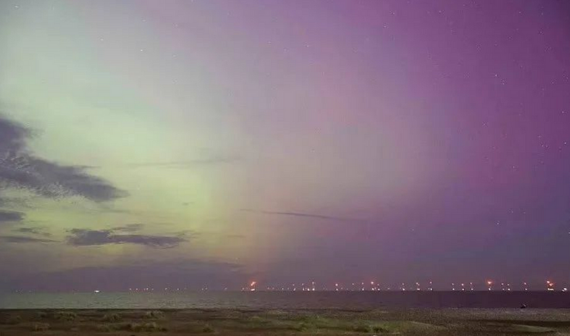 Auroras brightening the night sky in the UK