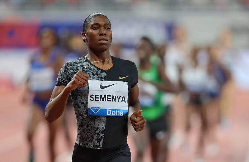 Caster Semenya competing in athletics