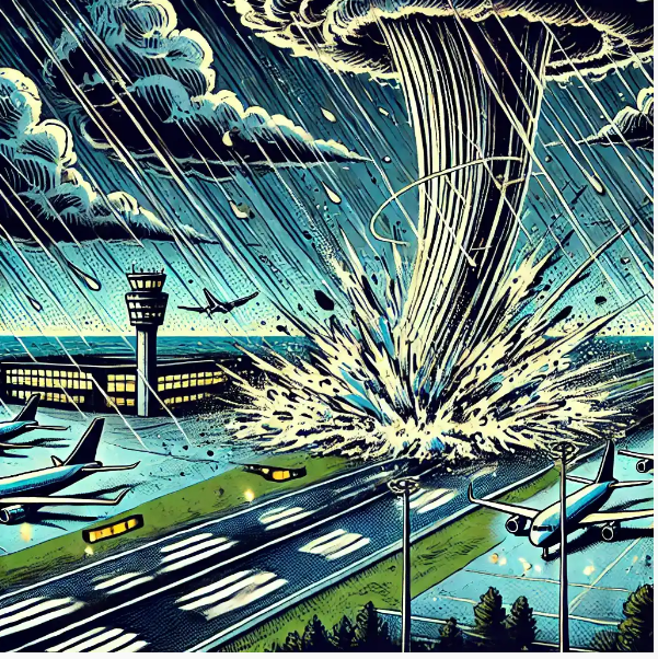 Visualization of a powerful downburst