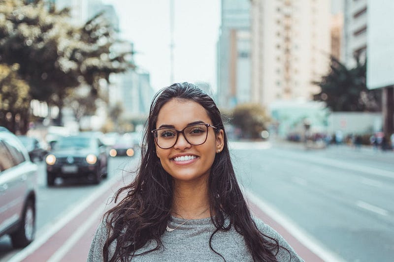 A woman embracing self-love and confidence